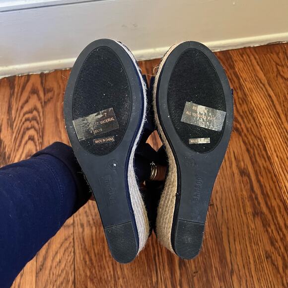 Royal Blue Wedge Espadrille Sandals Size 7 Strappy Open Toe 3in Heel Bohochic - Picture 7 of 16